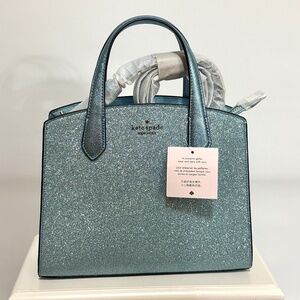 Kate Spade Glitter Baby Blue Satchel Purse New With Tags